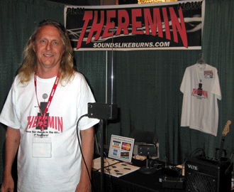 Dan explains the Zep Theremin at the Tulsa Guitar and String Show